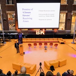 Jesse Keenan in de Oostserre van de faculteit Bouwkunde door Annelies van ’t Hul (bron: Annelies van ’t Hul)