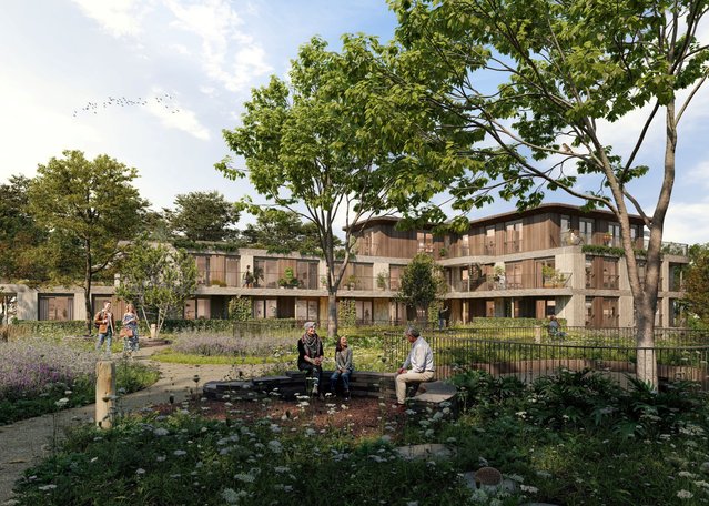 Impressie binnentuin Op den Donk door Blauwhoed (bron: Blauwhoed)