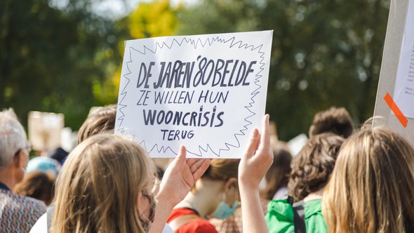 Woonprotest in het Westerpark, Amsterdam. door Nick van Bree (bron: Shutterstock)