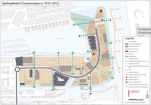 Voorbeeld uitsnede uit spelregelkaart Cruquiuswerkgebied door Gemeente Amsterdam (bron: Gemeente Amsterdam)