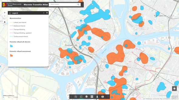 Screenshot Warmte Transitie Atlas door Provincie Zuid-Holland (bron: Warmte Transitie Atlas)