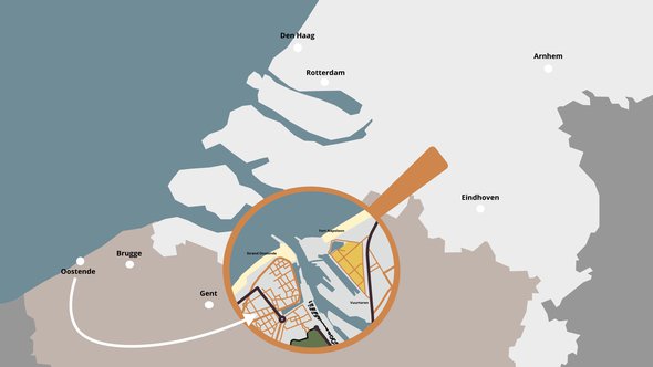Kaart van Oostende door Ineke Lammers (bron: Ineke Lammers)