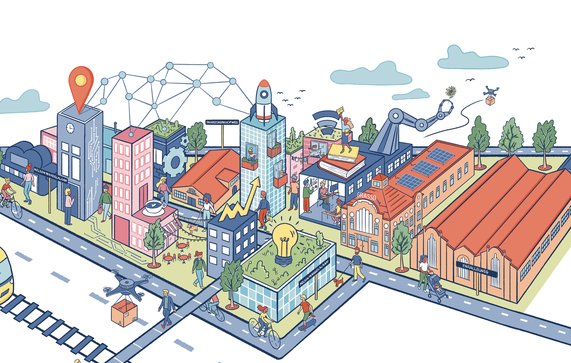 Schets Innovatiekwartier Den Bosch door gemeente ‘s-Hertogenbosch (bron: ontwikkelplan IKDB)