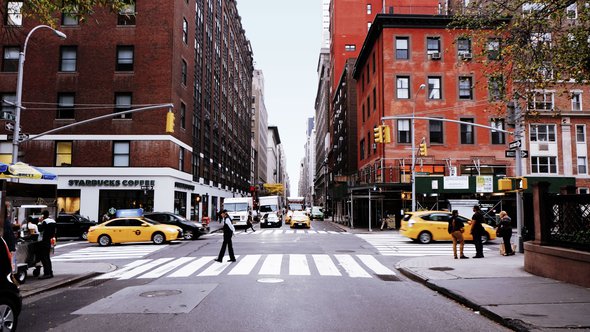 Drukke autostraat centrum stad woningen New York - PxHere, 2020