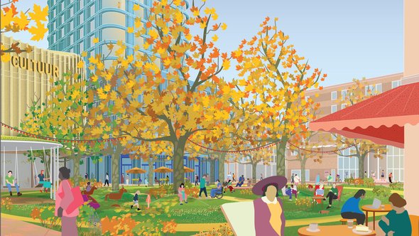 Plein Overvecht Utrecht door Gemeente Utrecht/Posad Maxwan (bron: VINU)