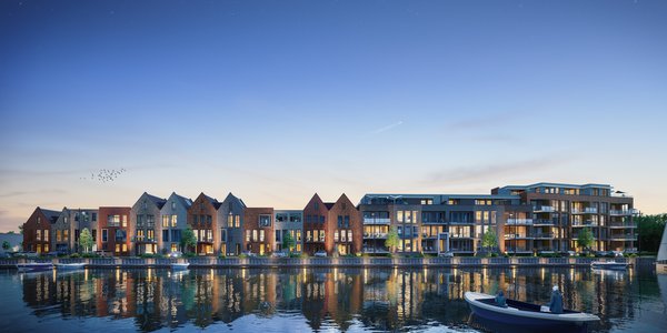 Artist impression Kadewoningen Goese Diep door AM Zeeland (bron: AM Zeeland)