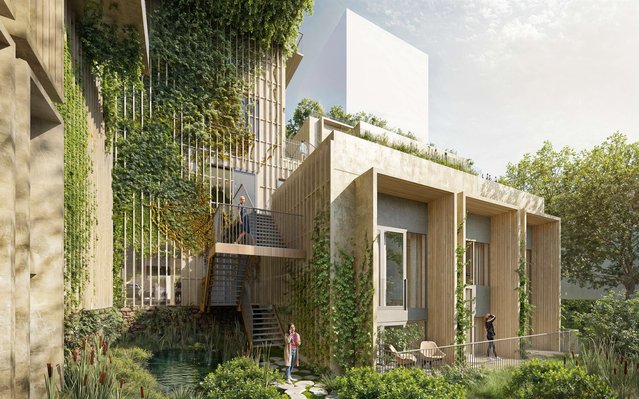 Groene façade Zoë door B1Design (bron: B1Design)