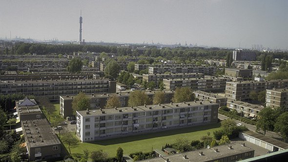 Rotterdam vanaf Burghsluissingel, Wikimedia Commons door Rijksdienst voor het Cultureel Erfgoed (bron: Wikimedia Commons)