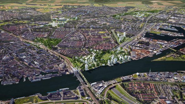 Spoorzone Dordrecht door Mecanoo (bron: Gemeente Dordrecht)