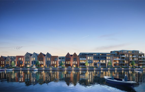 Artist impression Kadewoningen Goese Diep door AM Zeeland (bron: AM Zeeland)