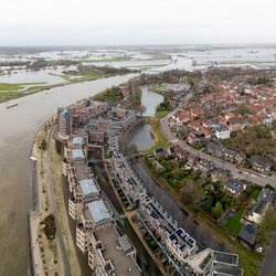 Hoge waterstand in de IJssel rivier door Corlaffra (bron: Shutterstock)