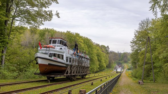 Overbrugging hoogteverschil in het Oberländerkanaal, Polen, naar ontwerp van ir. G. Steenke (1860) door Luuk Kramer (bron: Nederlandse Waterwerken Wereldwijd)