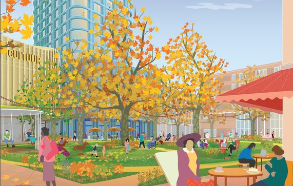 Plein Overvecht Utrecht door Gemeente Utrecht/Posad Maxwan (bron: VINU)