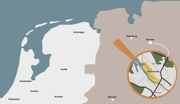 Kaart Bremen Zomertour 2022 door Ineke Lammers (bron: Gebiedsontwikkeling.nu)
