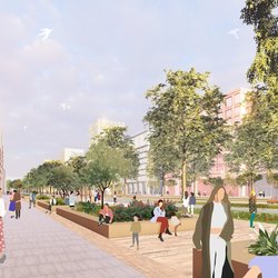 De levendige stadsstraat Afrikaweg door BURA (bron: BURA)