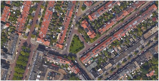 Luchtfoto van de locatie van het plantsoen door Google Maps (bron: maps.google.com)