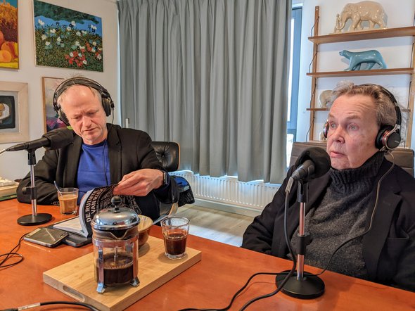 Co Verdaas en Riek Bakker - podcastopname door Inge Janse (bron: Gebiedsontwikkeling.nu)