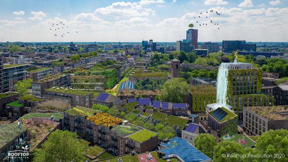 Toekomstbeeld Nijmegen duurzame dakenkaart - Rooftop Revolution, 2020