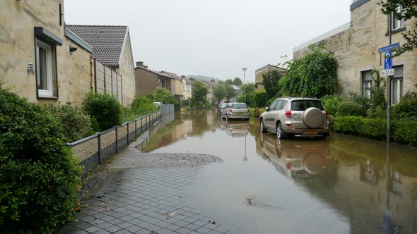 Wateroverlast in Valkenburg door MyStockVideo (bron: Shutterstock)