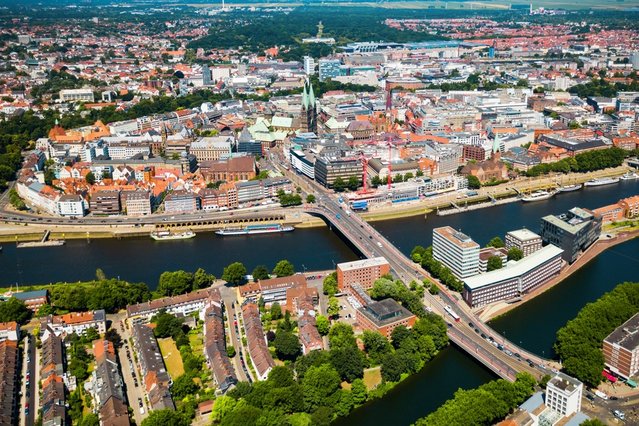 Vogelvlucht van Bremen, Duitsland door Saiko3p (bron: Shutterstock)