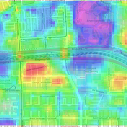 AI-tool toont in Amsterdam-Zuid open ruimte op basis van lucht, natuur of bouw door AI-Tool (bron: Lectoraat Bouwtransformatie Hogeschool van Amsterdam)