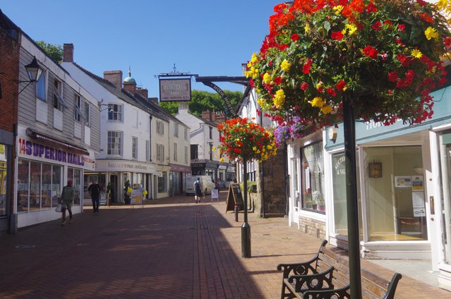 hanging baskets bloemen | Stephen McKay CC by SA 2.0 door Stephen McKay (bron: Geograph)