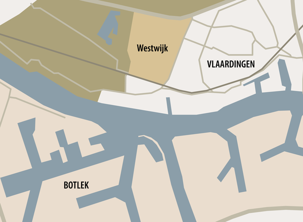 Kaart van Westwijk, Vlaardingen door Donne Gerlich (bron: gebiedsontwikkeling.nu)