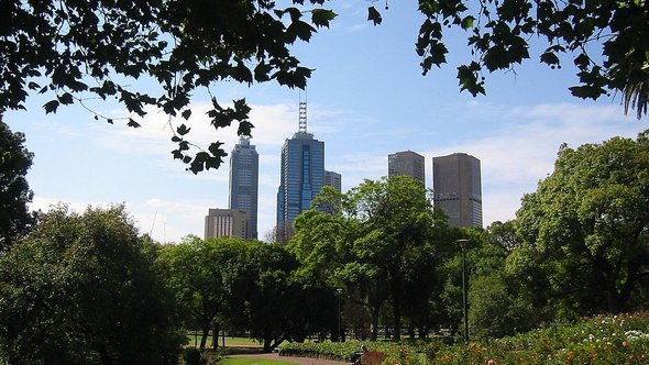 Melbourne Skyline Wikimedia Commons door Cookaa (bron: Wikimedia Commons)