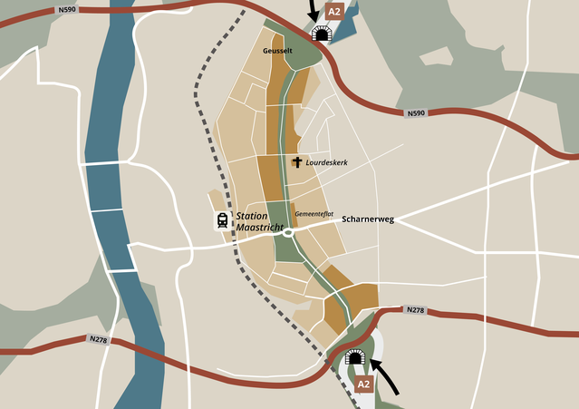 Kaart Maastricht door Zarah Ursinus (bron: Gebiedsontwikkeling.nu)