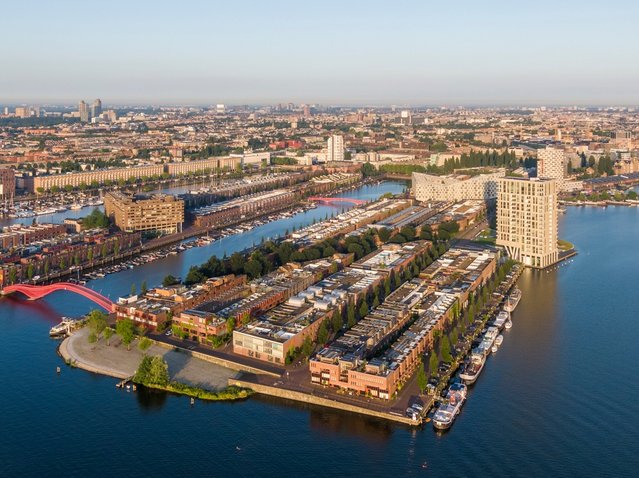 Vogelvlucht van Sporenburg in Amsterdam door Iurii Buriak (bron: Shutterstock)