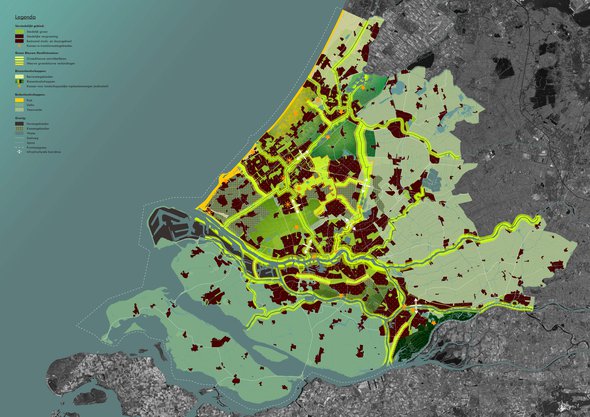 Landschapspark Zuidvleugel, visiekaart door BURA urbanism, Nohnik en Vereniging Deltametropool (bron: BURA urbanism)