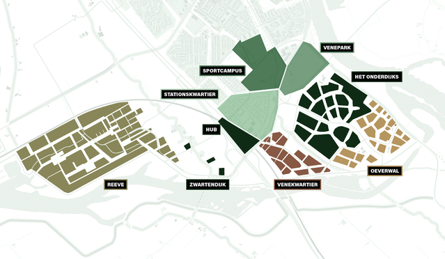 Kaart Reevedelta door Gemeente Kampen (bron: Gemeente Kampen)