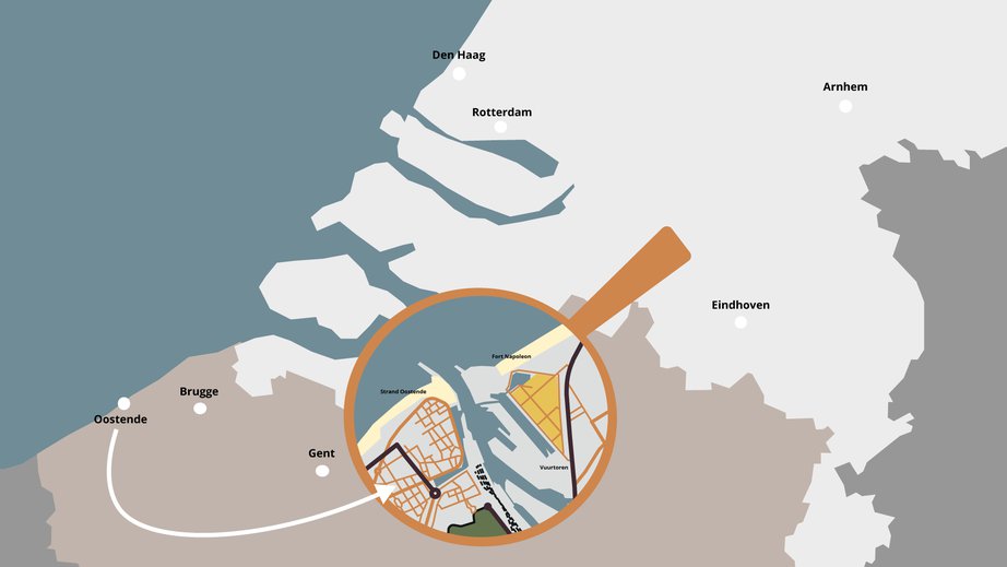 Kaart van Oostende door Ineke Lammers (Ineke Lammers)
