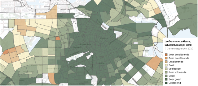 Leefbarometer Amsterdam, 2020 door Ministerie van BZK (bron: Leefbarometer)