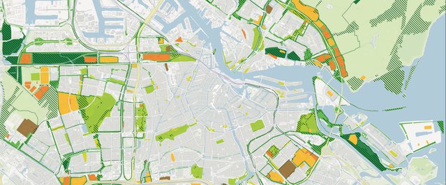 uitsnede concept hoofdgroenstructuur Amsterdam door Gemeente Amsterdam (bron: Gemeente Amsterdam)