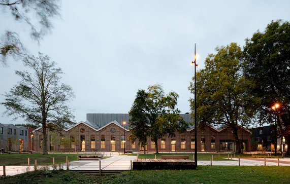 Wisselspoor, Bovenbouwwerkplaats en pocketpark door Studioninedots (bron: Studioninedots)