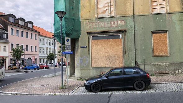 Voorbeeld van structurele leegstand in het centrum van Frankenberg bij Chemnitz door Friso de Zeeuw (bron: Gebiedsontwikkeling.nu)